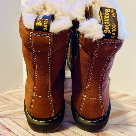 Dr Martens 1460 Lace to Toe Fur Lined Buttersoft Lace Up Womens 10 Boot Brown - Picture 4 of 8